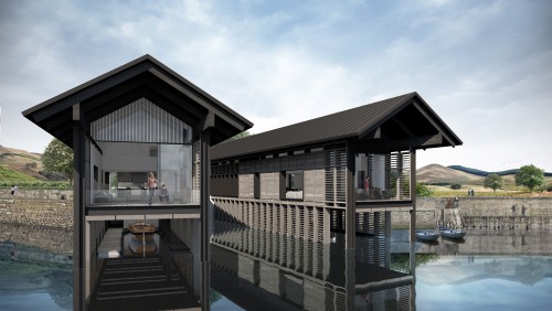 modern residential architecture floating house appledore v2